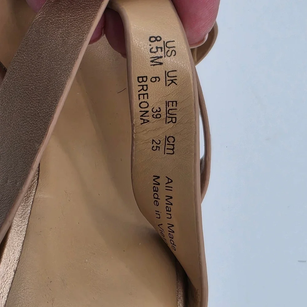 Naturalizer Breona Wedge Sandals‎ Womens 8.5M Rose Gold Excellent Metallic